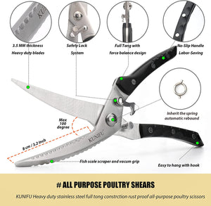 Heavy duty Kitchen Shears with Blade Cover,poultry shears purpose